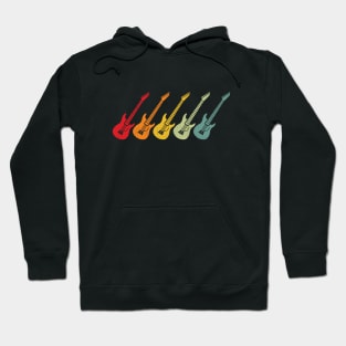Bring Back the Nostalgia with Retro Guitar Art Design for Music Lovers Hoodie